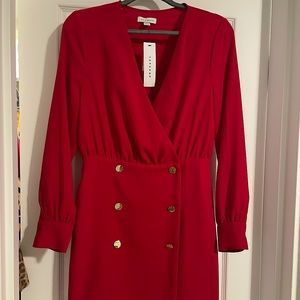 Topshop Red Double Breasted Blazer Dress